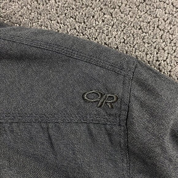 NWOT Outdoor Research Gastown Flannel Shirt Men's Large Gray Outdoors Hiking - Picture 4 of 12